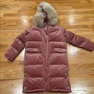 Women's Pink Ski & Snow Jacket with Fur Hood